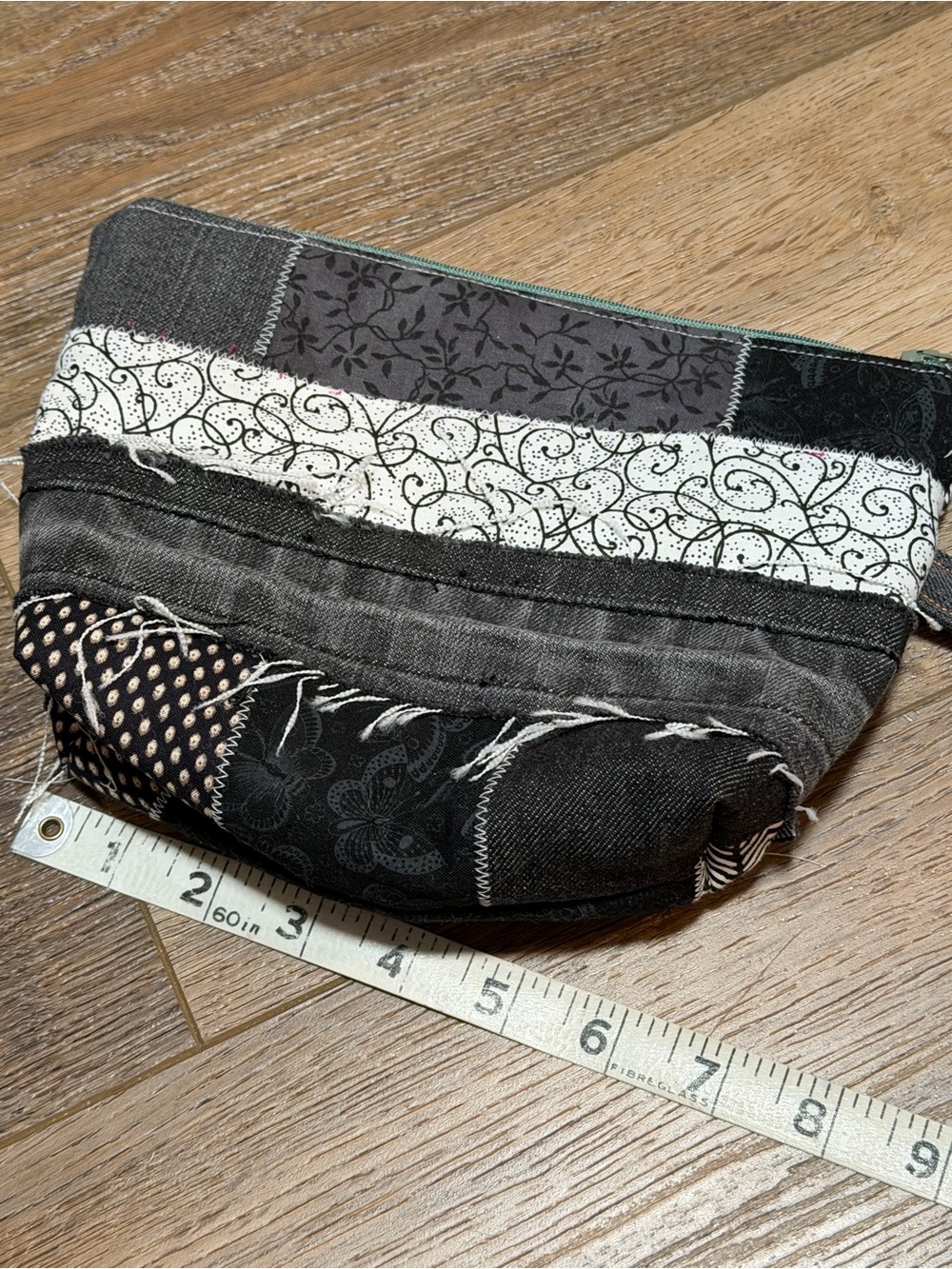 Black & White Patchwork Wristlet Clutch